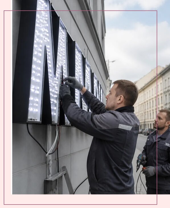 Изготовление и монтаж светодиодных LED вывесок в Сасове