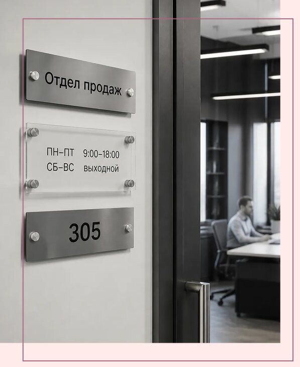 Офисные таблички на дверь в Сасове по цене от 4951 р. | Аванза-Ссв
